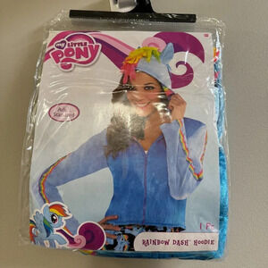 NWT My Little Pony Rainbow Dash One Piece Hoodie.  Adult Standard Size